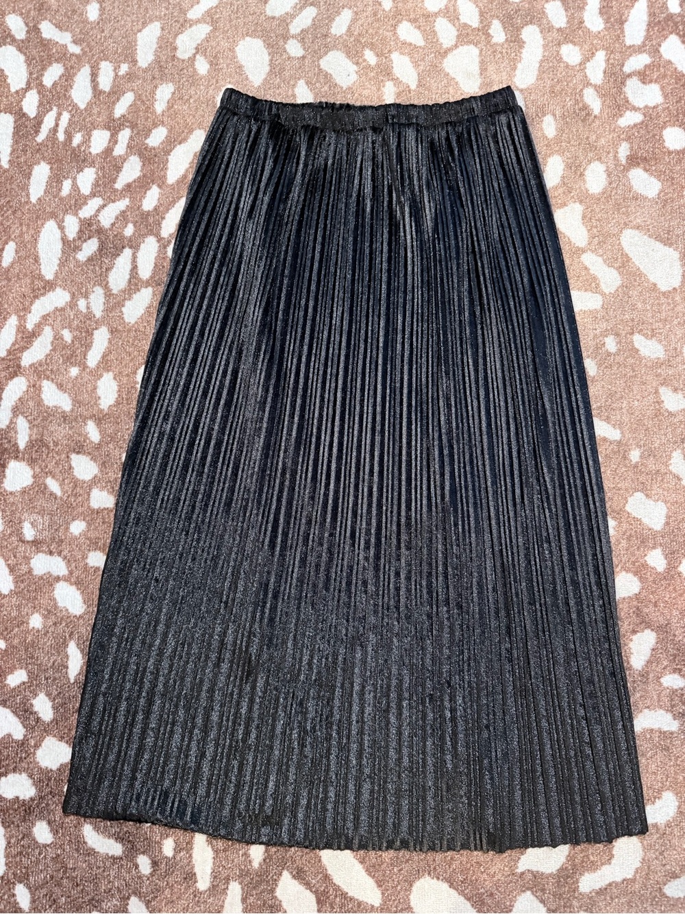 Black Velvet Pleated Midi Skirt - Classic Women's Skirt
